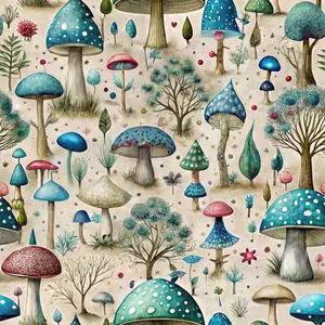 Mushroom Fairyland Pattern 12 Quilting Cotton Fabric