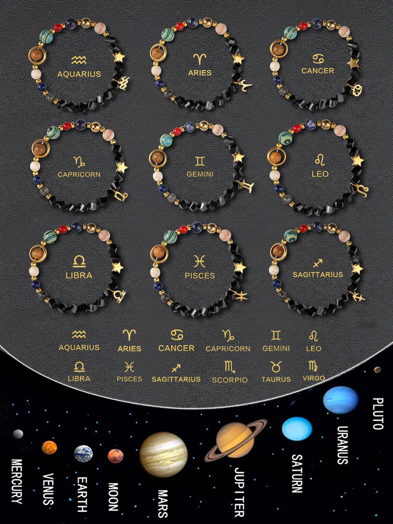 Twelve Zodiac Exclusive Natural Stone Bracelet, Irregular Beads, Turquoise Stainless Steel Pendant, Daily Wear Astrology Charm, High Quality Bracelet, Exquisite Bracelet