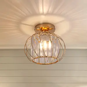 Crystal Ceiling Light Fixture, Light Decor, Wall Mounted Design, Ideal for Hallway Entryways Balcony Bedrooms, Energy Efficient Model Xinghao My113