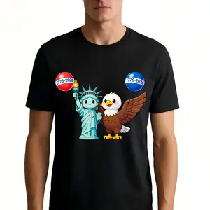 Independence Day 250 Year Celebration for Men 100% Cotton Soft Comfortable Crew Neck Short Sleeve Tshirt