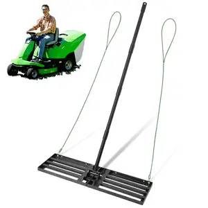 Lawn Leveling Rake, 34"x9.4" Leveling Rake 68" Leveler Big Lawn Leveler Stainless Steel Landscaping Tool for Garden, Golf Lawn, Farm, Pasture, Yard Tool