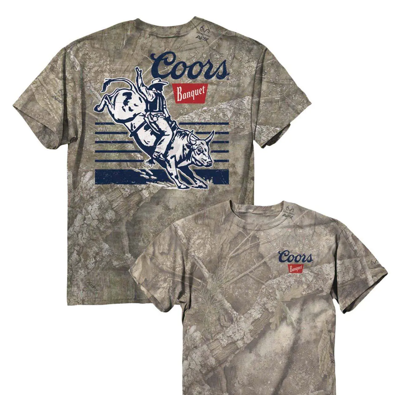 Vintage Cowboy Rodeo Camo T-Shirt for Men, Western Bull Riding Graphic Tee, Outdoor Hunting Style Short Sleeve Shirt