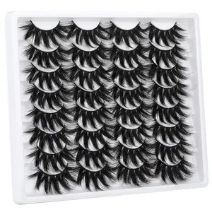 Soft artificial Lashes Pack - 16 Pairs of Mixed Dramatic Eyelashes with Fluffy Volume - Makeup, Cosmetic