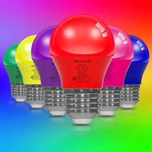 6Colors Porch Light Bulb,A15 E26 5W 450LM Non-Dimmable LED Bulbs for Halloween Christmas Party Decoration and Lighting,6 Pack.