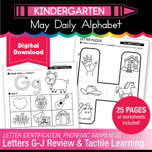 Printable Kindergarten May Daily Alphabet