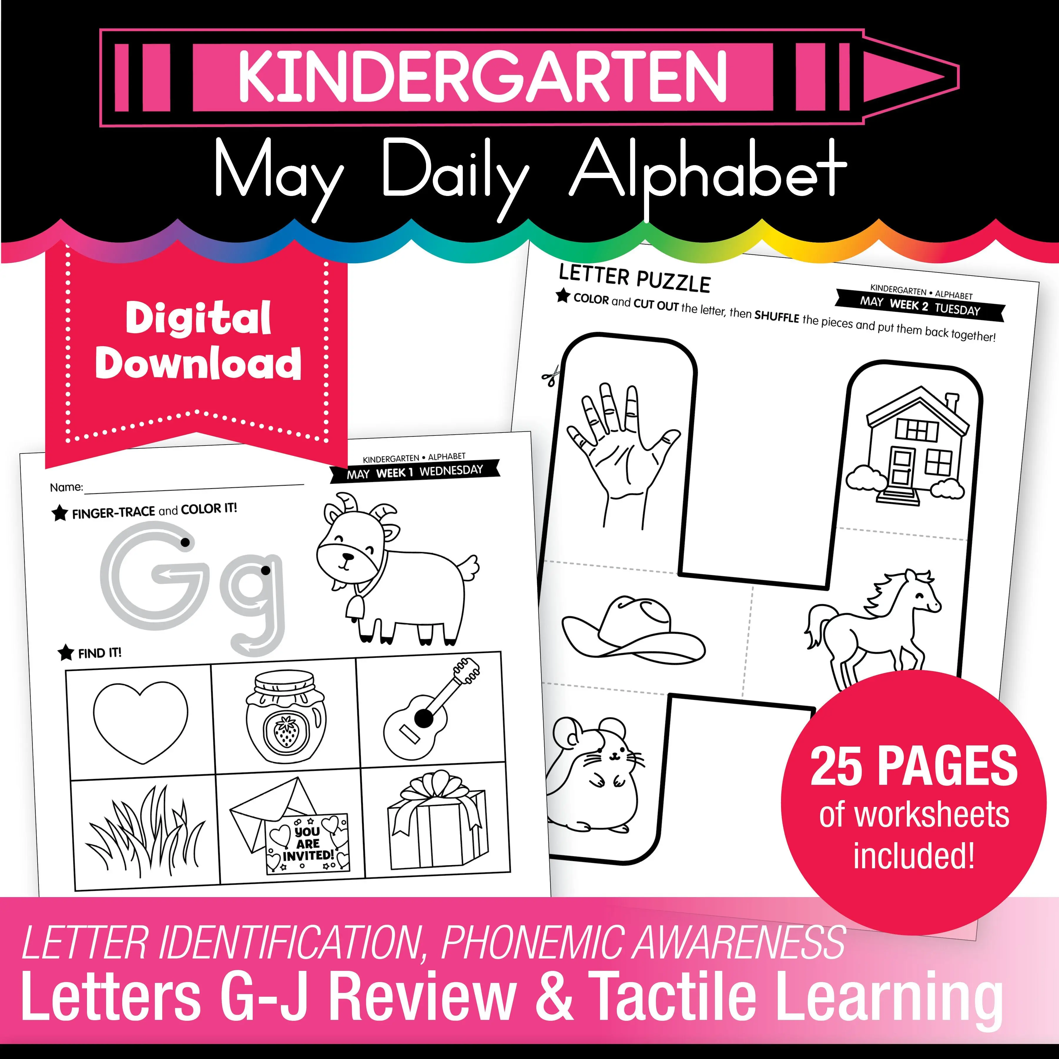 Printable Kindergarten May Daily Alphabet