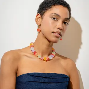 Spring 2026 New Collection Colorful Love Resin Necklace, Cute Candy, Unique Design Jewelry