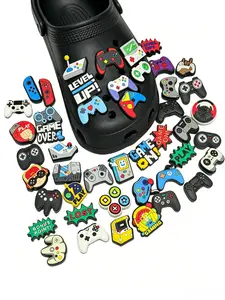15/46Pcs Game Controller Pattern Shoe Accessories, DIY Holey Shoes Button Decor Shoe Charms, Kids & Adults, All Seasons, Shoe Charm Set