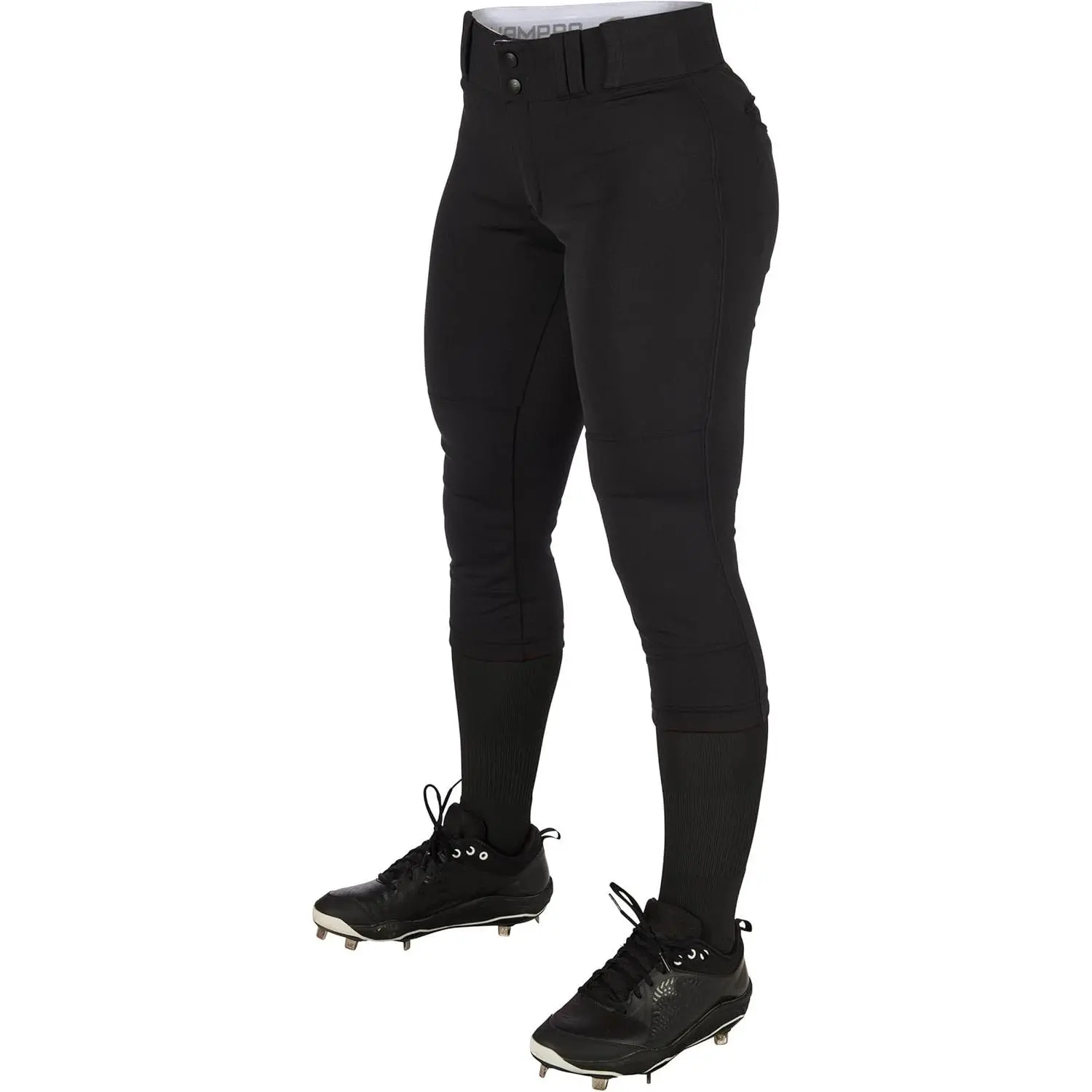 Women's Solid Low-Rise Female Baseball & Softball Pants - 4-Way Stretch Fabric, Reinforced Double-Ply Knees, Elastic Gripper Waist, 7 Pro-Style Tunnel Belt Loops, All-Season Large Sports Bottoms