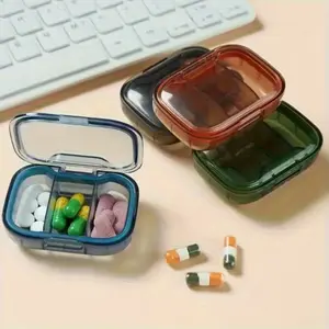 Portable Mini Pill Storage Box, 3 Compartment Medicine Organizer, Weekly Travel Pill Case, Dustproof Small Medicine Box for Work, Outdoors, Travel