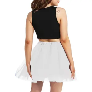 Women Teens Tutu Adult 4 Layered Tulle Skirt with Satin Lined Dance Non See-Through Tutu Halloween Costumes