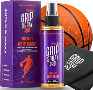 Grip Spray Pro 4oz – #1 Grip Spray for Basketball Shoes + Microfiber Towel – Basketball Grip Spray | Anti-Slip Shoe Grip Spray for Indoor & Outdoor Courts