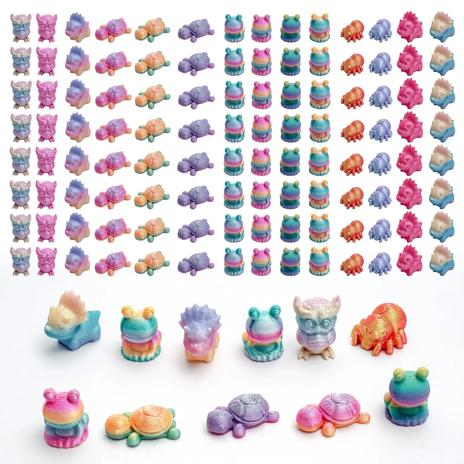 3D Printed Mini Animal Micro Landscape Decorative Figurines Set, Including Various Animals. Home Office Decorations, Car Accessories, Gifts