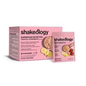 Shakeology 0g Added Sugar Tropical Strawberry/Vegan Protein 14 Single-Serve Packets