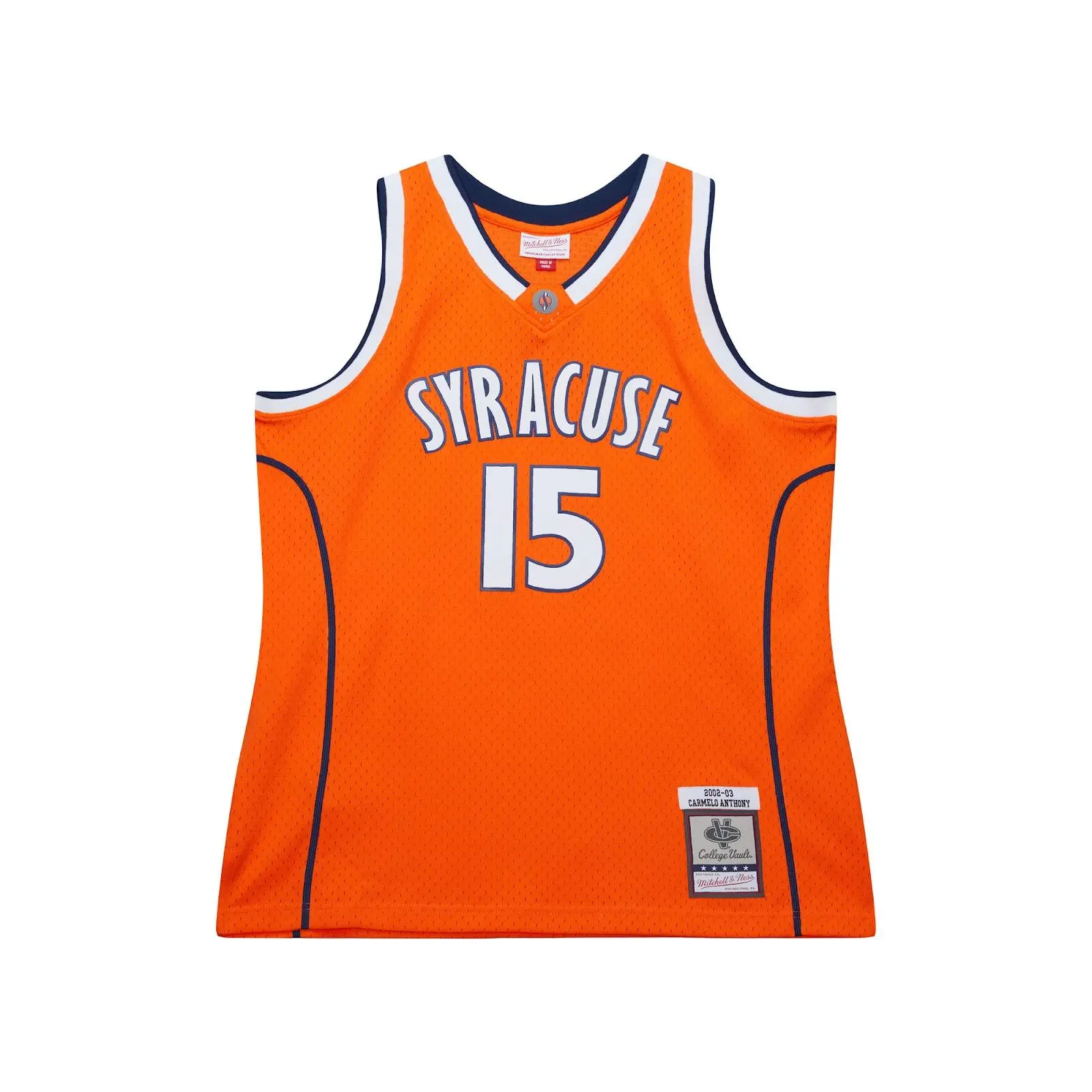 Men's Mitchell & Ness Carmelo Anthony Orange Syracuse Orange Hardwood Classics 2002-03 Swingman Jersey NCAA Throwback NBA Basketball Fan Gear