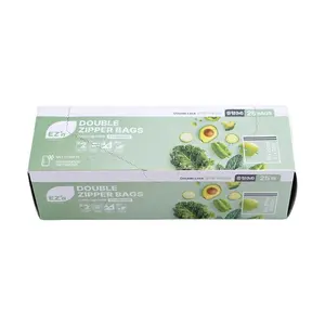 EZ'n Medium Food Grade Double Zipper Seal Bags for Freezer Storage & Freshness