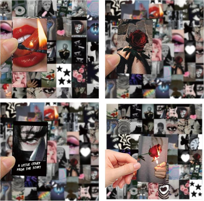 Y2K Black Stickers,50Pcs Aesthetic Sticker Packs,Cute Cool Laptop Stickers,Cool Stickers for Teens Girls Stickers for Laptop,Water Botter,Case,Ipad