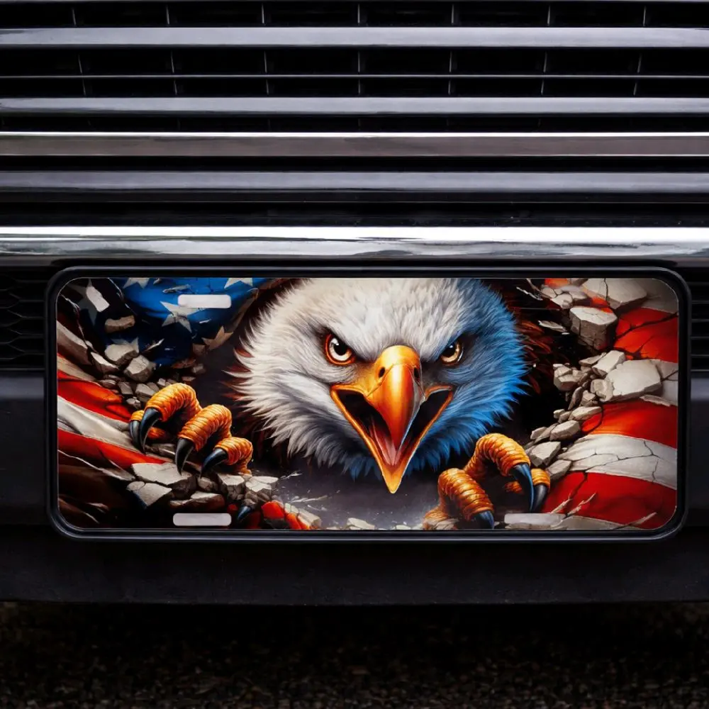American Eagle Car Tag - Durable Vehicle Identification Plate for Car, Truck, SUV Display