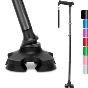 REHAND Walking Cane for Men & Women - Foldable, Adjustable, Lightweight, Self Standing Pivot Walking Cane, Soft Handle Grip, with Travel Bag, Walking Sticks for Seniors & Adults