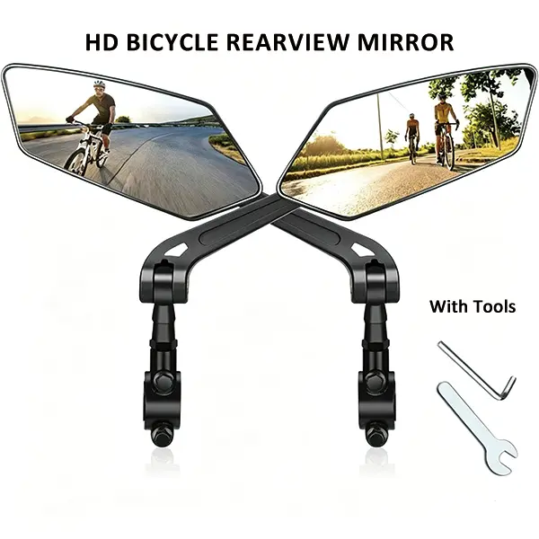 Upgraded Unisex Cycling Wide-Angle Rearview Mirrors - Anti-Glare Functional Side Mirrors with Side Mounts for Motorcycles & E-Bikes, Anti-Glare Safety Reflectors