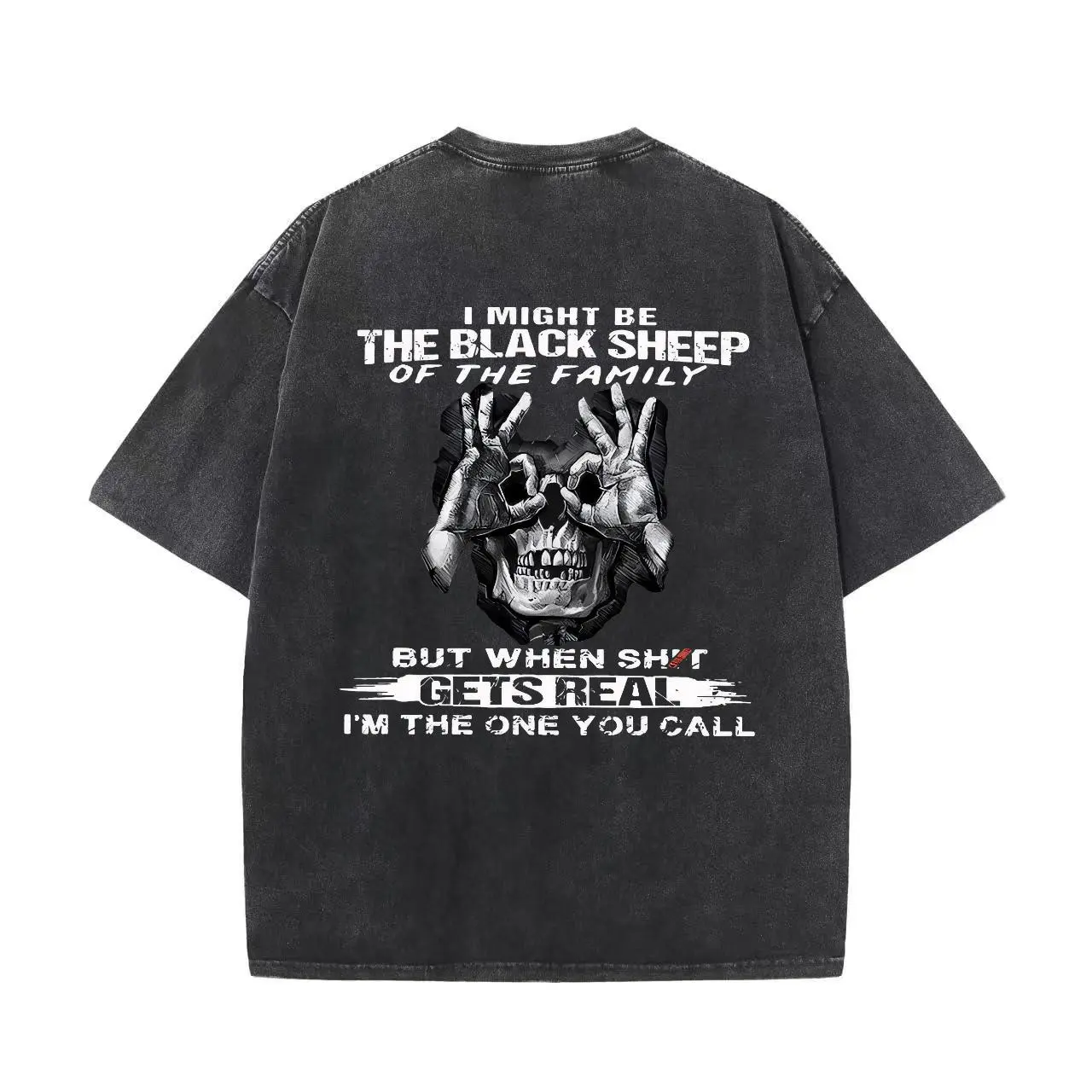 Washed T-shirt-black