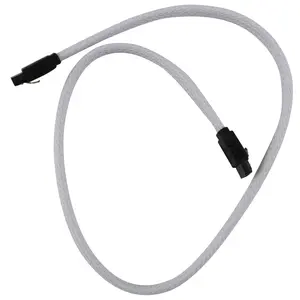 50CM 3.0 III SATA3 7pin Data Cable 6Gb/s SSD Cables HDD Hard Disk Data Cord with Nylon Sleeved Premium Version(White)