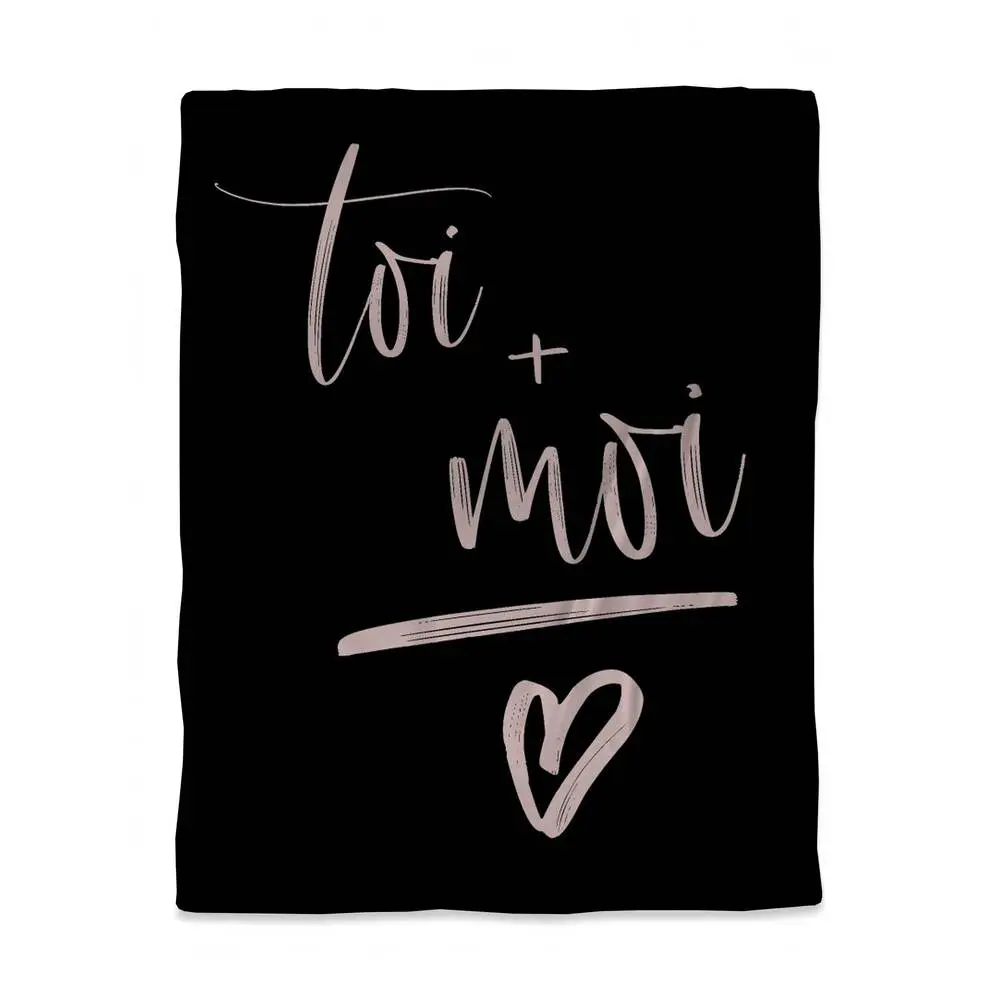 360 stand Twin Size Duvet Cover, Black Contemporary "You Plus Me" Bedroom Bedding, Microfiber Face, Easy Care Soft Furnishing Textile (Model 3817-VWCT-QU21-1)