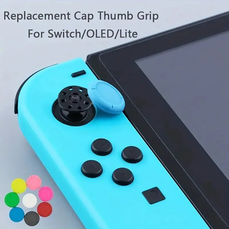 Silicone Thumb Grips Replacement Parts for Nintendo Switch Joy-Cons Oled Lite Controllers, Thumbstick Grips, Durable Gaming Accessories, Console Accessory, Comfortable Grip Design, Game Console