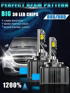 2pcs D3s/d3r, D1s/d1r, D2s/d4r, D4s/d4r D8s/d8r Series LED Headlight Bulbs, 6000k Xenon Replacement, Super Bright Csp Chip, Car Lighting Upgrade, LED Car Lights