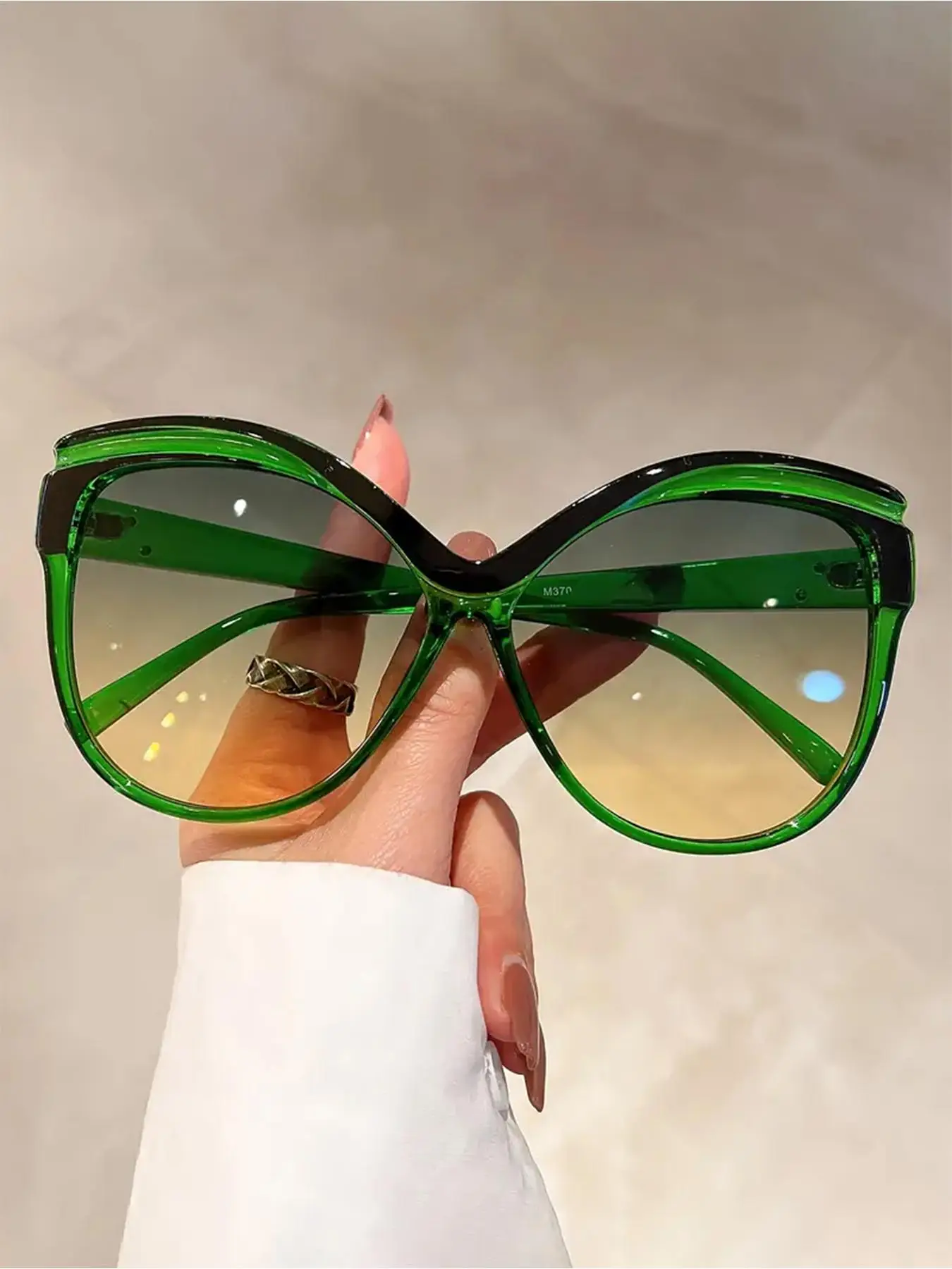 Simple Style Cat Eye Frame Sunglasses, Trendy Casual Sunglasses for Everyday Use, Fashion Accessories for Outdoor Activities, Trendy Beach Eyewear