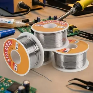 Low Temperature Fast Melt Solder Wire for Electronics, 2% Flux High Fluidity Precision Welding, Rosin Core Low Residue Durable Eco-friendly, PCB Circuit Repair Tool, 50g or 100g Spool for Equipment Maintenance
