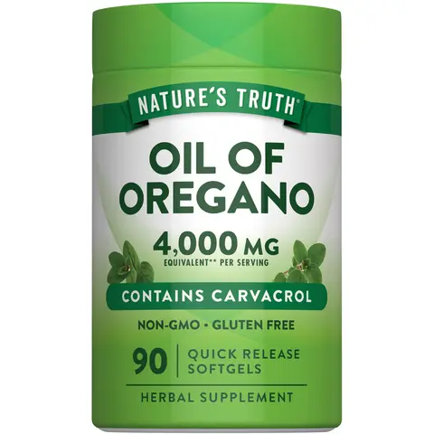 Nature's Truth Oregano Oil Softgels 4000mg - 90 Count - Contains Carvacrol - Non-GMO & Gluten Free Supplement