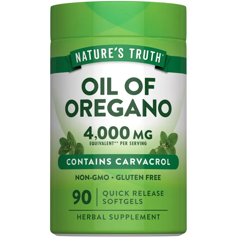 Nature's Truth Oregano Oil Softgels 4000mg - 90 Count - Contains Carvacrol - Non-GMO & Gluten Free Supplement