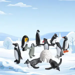 11Pcs Realistic Simulation  Animal Penguin Toy for Toddlers Kids Gift