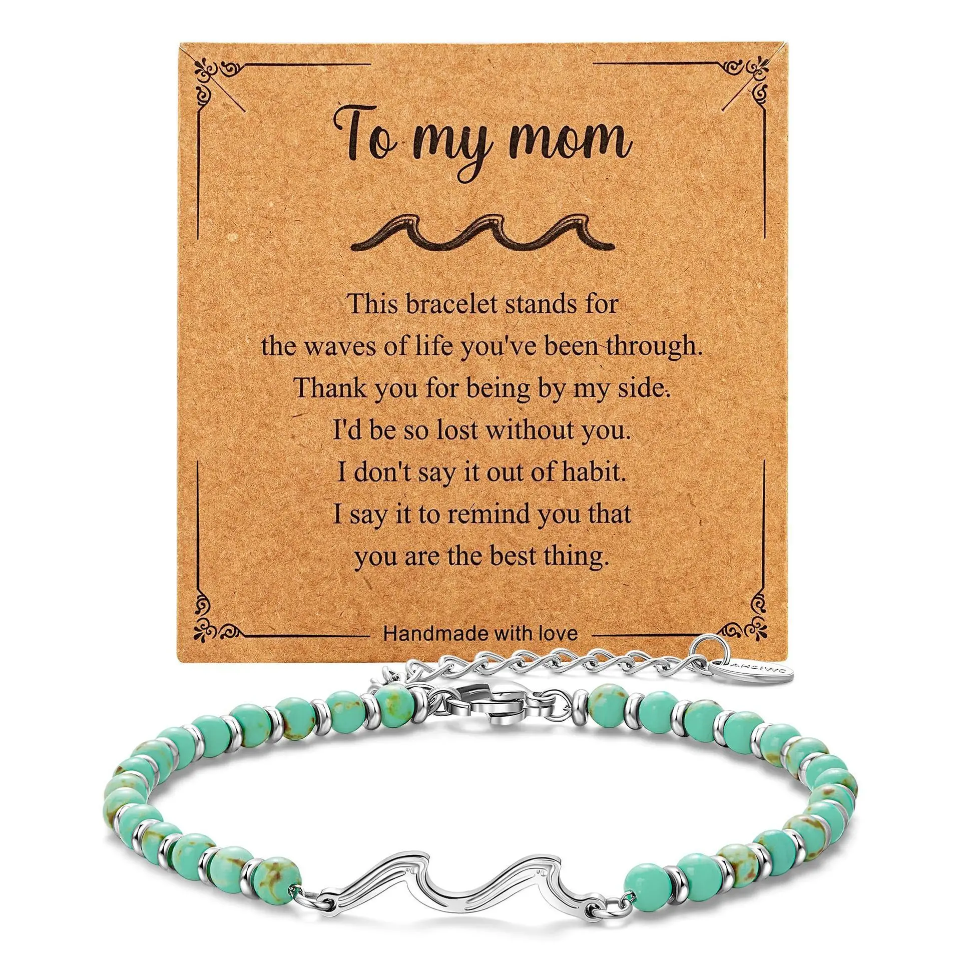 Card+Turquoise Wave Bracelet