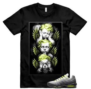 AM 95 Big Bubble Neon Yellow Black Cool Grey 2026 OG T Shirt Match NO EVIL Unisex