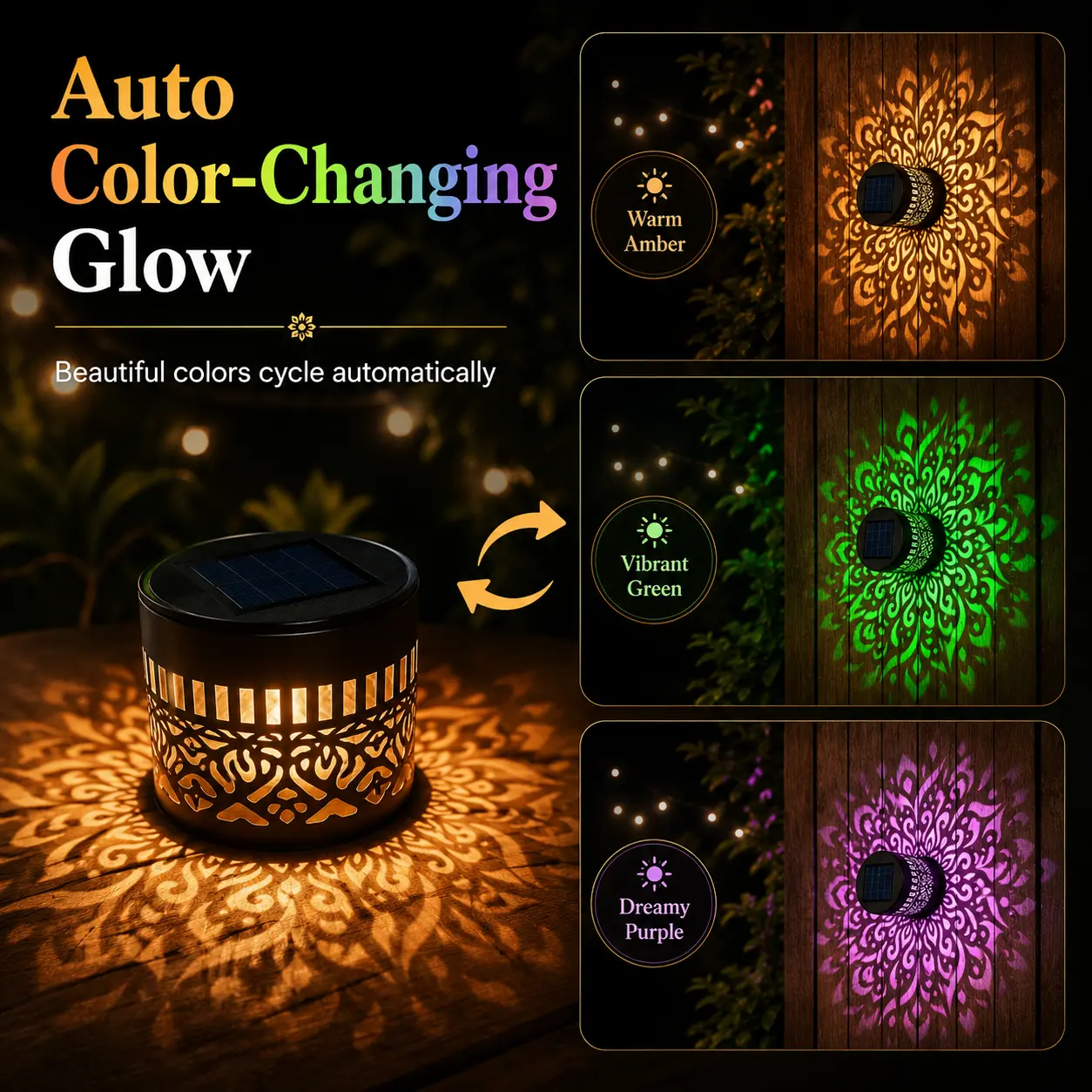 Multicolor Motion Sensor Wall Lights - 7-Color Changing, Water Resistant, Security Decking & Patio Lighting, Outdoor Patio Decor for Home Improvement Space Illumination #Sohochic
