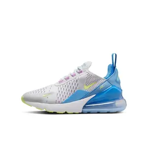 NIKE Air Max 270 Big Kids' Athletic Trainers, Lightweight Woven & Synthetic Lace Up Shoes for Daily Casual Wear, Lace Up Sneakers