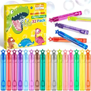 32Pcs Mini Bubble Wands 16 Colors,Bulk Bubbles Party Favors for Kids Toddlers,Themed Birthday,Goodies Bags Stuffers,Outdoor, Easter Stuffer, Halloween, Boys & Girls