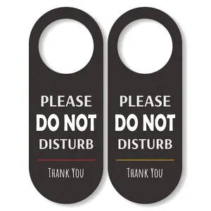 2pcs Do Not Disturb Signs with "Thank You" - Door Hanging Decoration, Privacy Indicator for Hotels, Home, Office - Easy Hang Hole - Bedroom, Office Decor - Manufactured Wood Door Hangers, Sturdy Construction, Clear Visibility Print