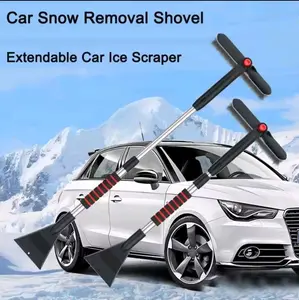 winter car cleaner extendable snow shovel ice scraper brush detachable windshield tool