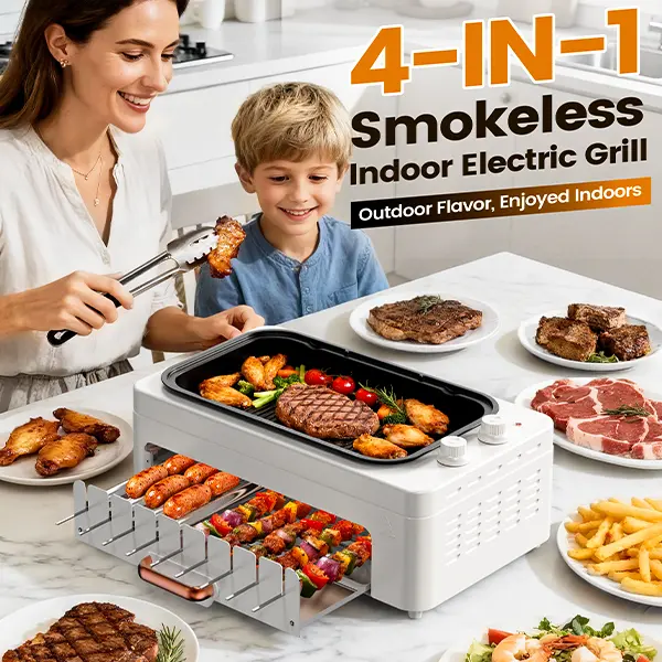 【New Year gifts】Multi-Function Electric Indoor Grill - Smokeless BBQ ...