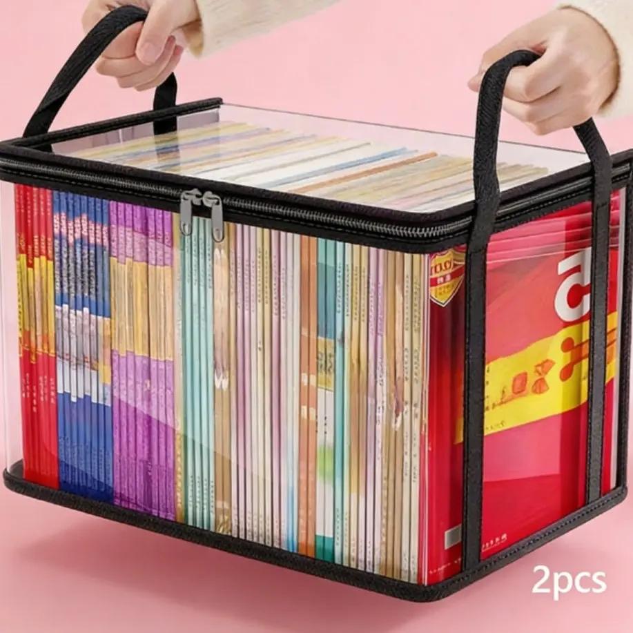 Large Capacity Book Storage Box, Home Office Organizer, Space-Saving Book and Clothing Holder, Durable Design for Efficient Organization, File Organizer Box, File Box Plastic