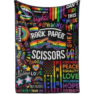 LGBTQ Blanket, LGBT Gifts for Gay, Lesbian, Transexual, Friends, Besties, Gay Pride, Rainbow, Soft Throw Blanket, 50x65 Inches, Lesbian