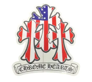 Chrome Hearts USA 3 Cross Sticker Red White Blue