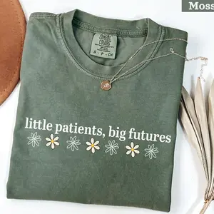 Comfort Colors Pediatric Nurse T-Shirt, Little Patients Big Futures Graphic Tee, Cute Peds Nurse Shirt, Gift for Pediatric Nurses or Pediatricians