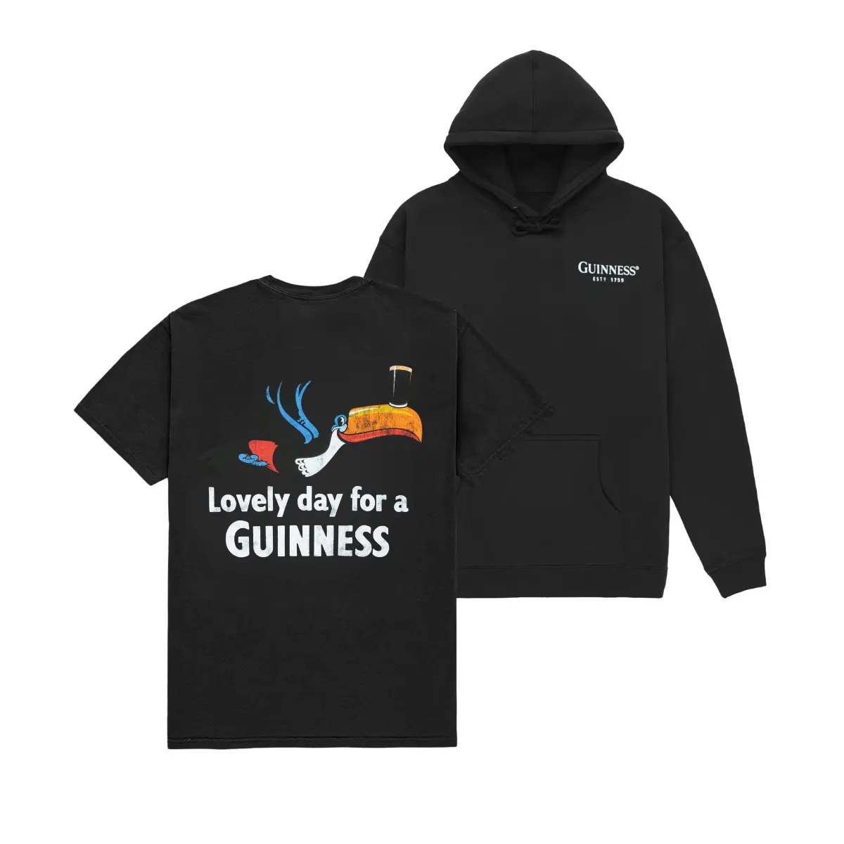 Guinness Lovely Day T Shirt, 2 Sides Toucan Beer Graphic Tee, Vintage Irish Pub Design with Pint Illustration, Soft Cotton Blend Shirt, Casual Beer Lover Apparel, Gift for Guinness Fans