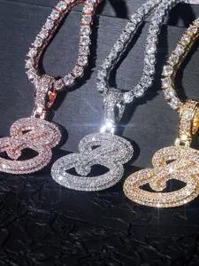 LYEECYEE Fashion Hip-Hop Jewelry Pendant, Alphabet Pendant Vintage Hip-Hop Trendy Streetwear Necklace for Men and Women, the perfect gift for festivals and parties.