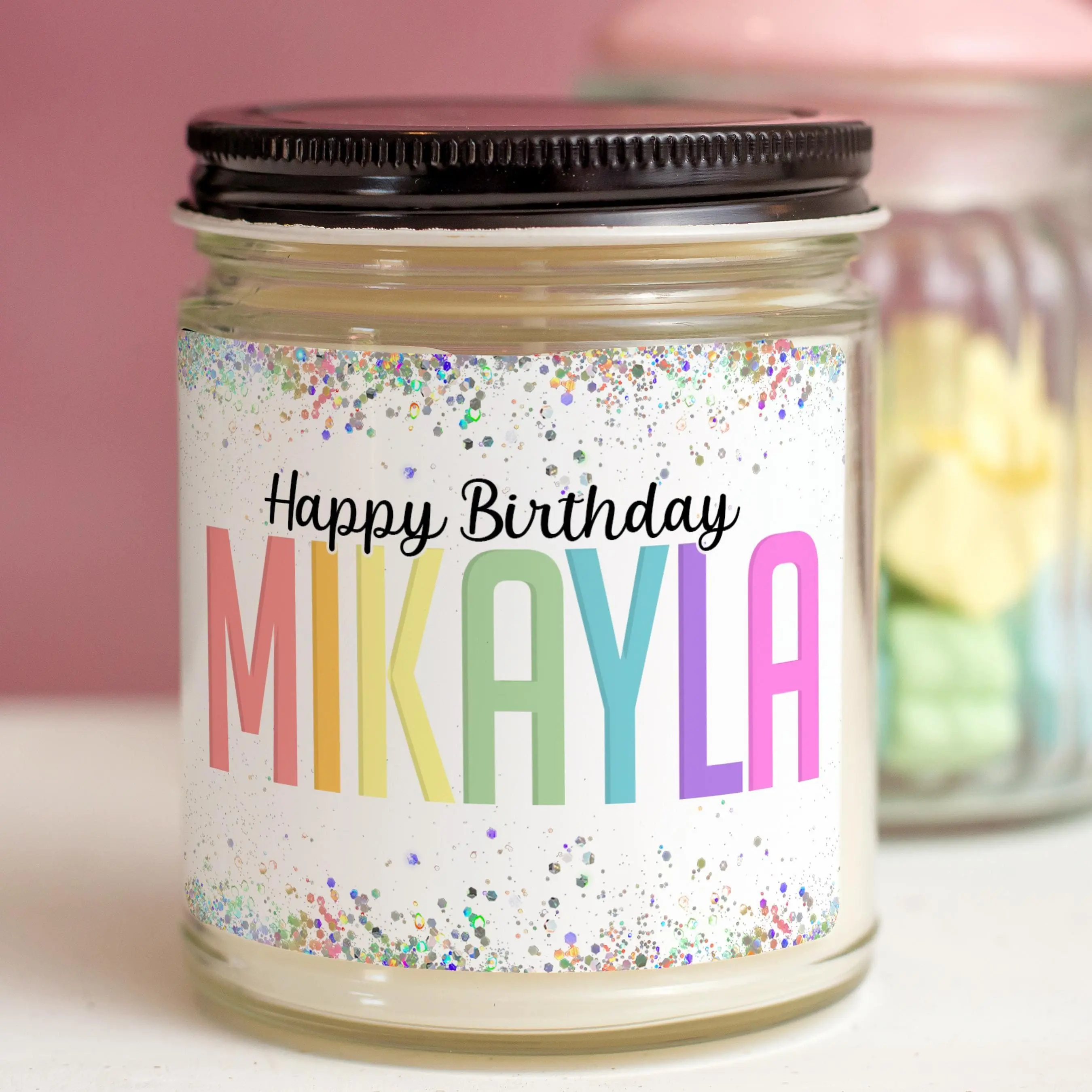 Personalized Birthday Gifts, Custom Rainbow Name Candle Best Friend Gifts, for Sister, for Daughter Teen Girl Birthday, Birthday Cake Candle.