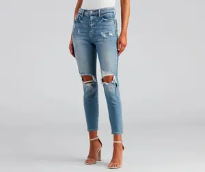 High-Rise Distressed Mom Skinny Jeans High-Rise Distressed Mom Skinny Jeans